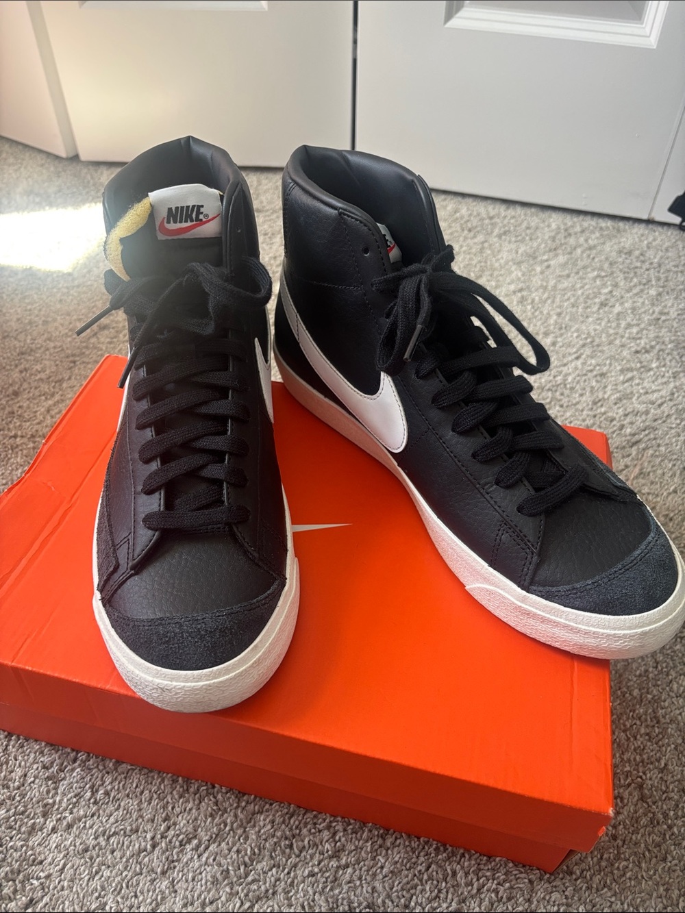 Nike Blazer Mid Black Sail High-Top Sneakers